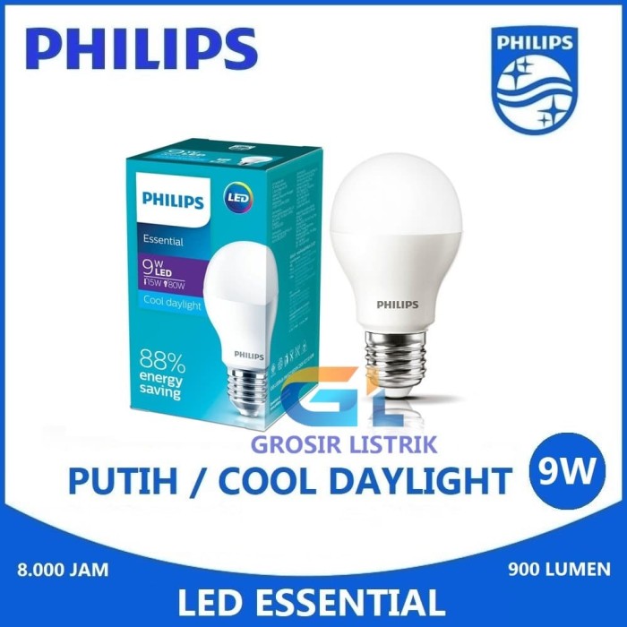 Jual Lampu  Philips LED  Essential 9W Putih Cool Daylight 9 