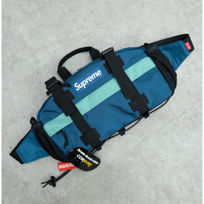 supreme waist bag teal