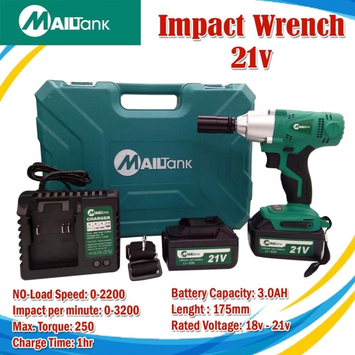 Jual MAILTANK Impact Wrench 21V pembuka baut Impact 175mm Cordless