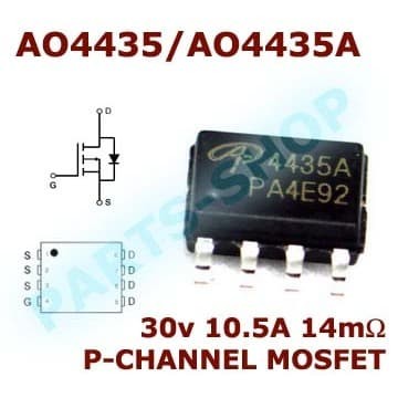 Jual AO4435 smd AO4435A 30V 10,5A P-Channel Power MOSFET