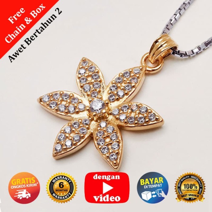 Jual Gold 046 F Kalung Perak EMAS ASLI KOREA Awet 7 