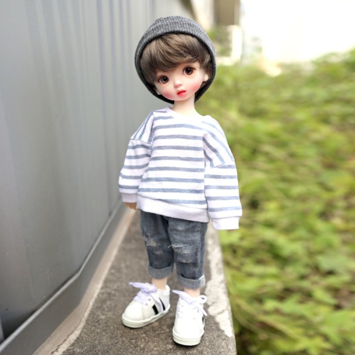1//6 BJD SD Doll Boy Fat Face With Free Face Make up Free Eyes Resin