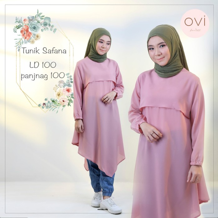 Jual Blus muslim  kekinian murah tunik safana baju  atasan 