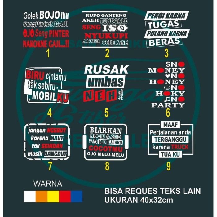 12 Tulisan Di Kaca Samping  Truk  Gambar Tulisan