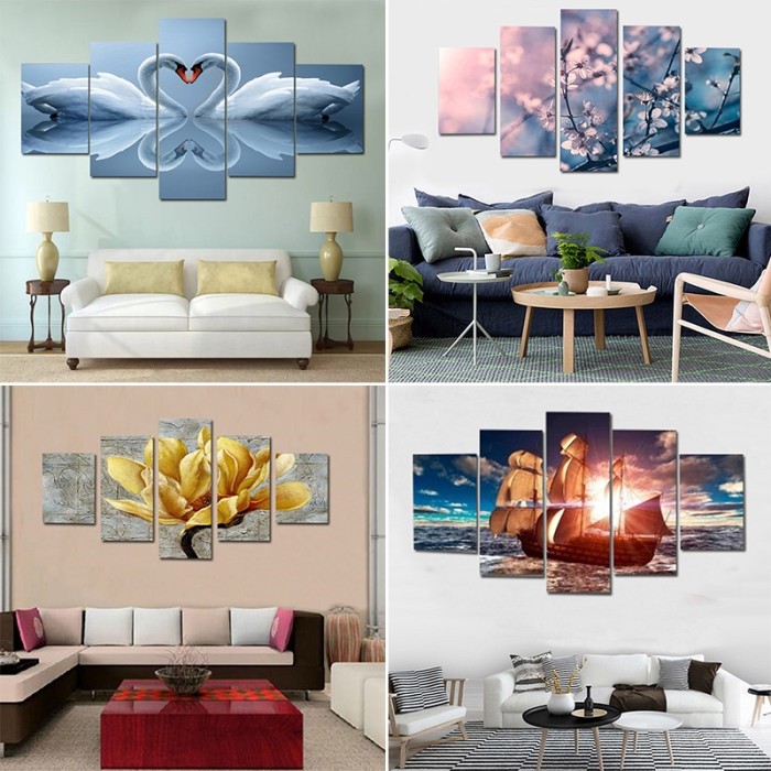 Jual 5 Panel Canvas Prints Modern Home Decor Wall Art Picture Oil Painting Jakarta Barat Keranjangtoko Tokopedia