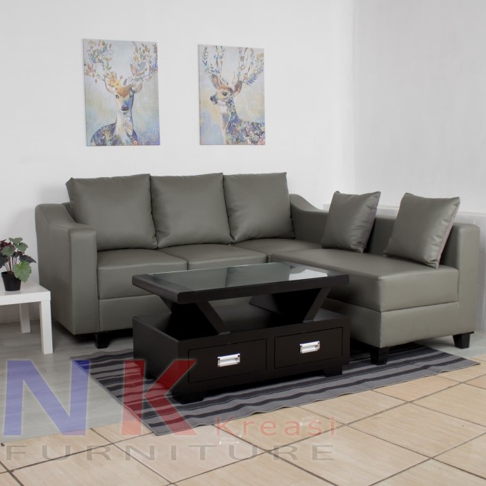 Jual Sofa  Kursi  Ruang Tamu kantor Minimalis  Kulit Oscar MEJA CANTIK  Jakarta Timur Sofa  