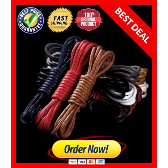 Jual Tali Sepatu Lilin Bulat 120cm Tebal 5 6mm Big Round Jual Tali Sepatu Lilin Bulat 120cm Tebal 5 6mm Big Round