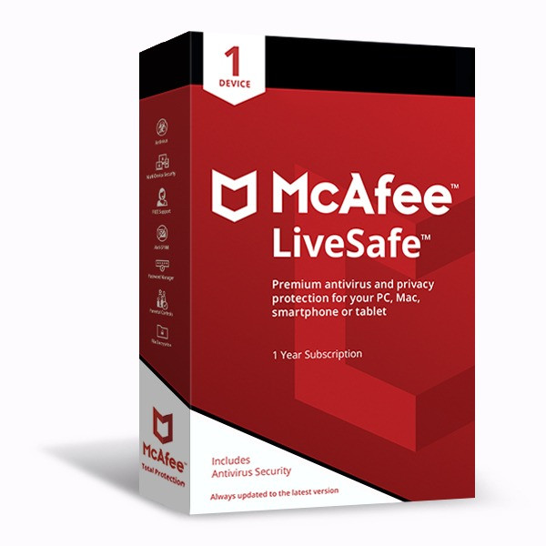 Jual McAfee LiveSafe Antivirus ORIGINAL 1-Device 1-Year ...