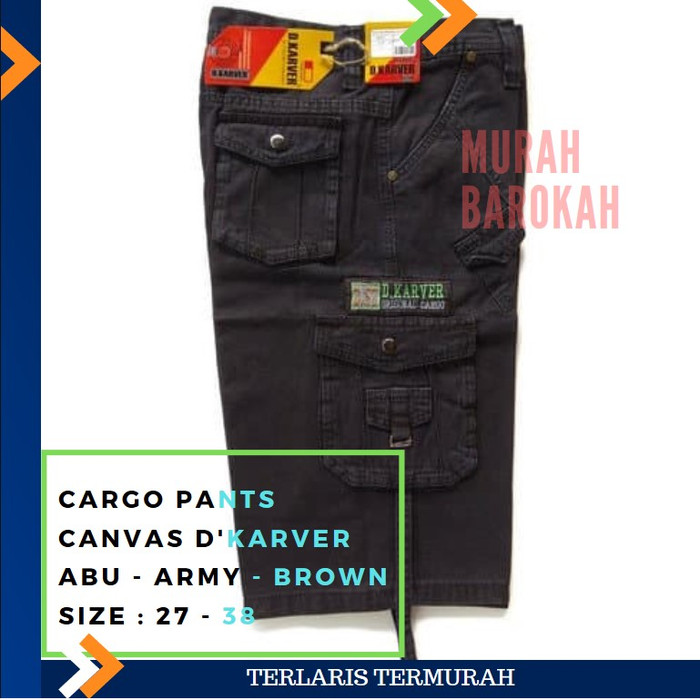 Jual Celana  Pendek  3 4 Pria Cargo  Size 27 38 Hijau  Army  