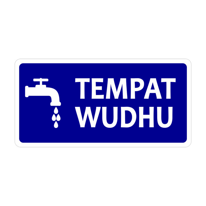 Jual Rambu Sign  Tempat  Wudhu  15cm x 30cm Plat Alumunium 