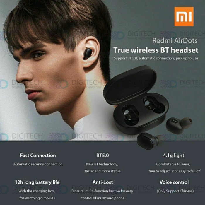 Jual Xiaomi Redmi AirDots TWS Bluetooth 5.0 Earphone HD