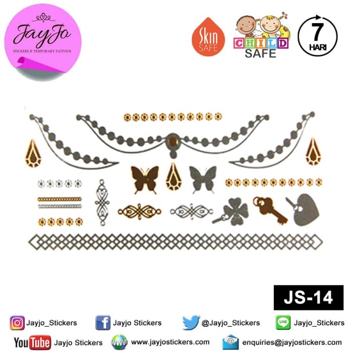 Jual Temporary Tattoo Necklace JS 14 Tato  Temporer  