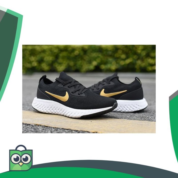 nike epic react black and gold