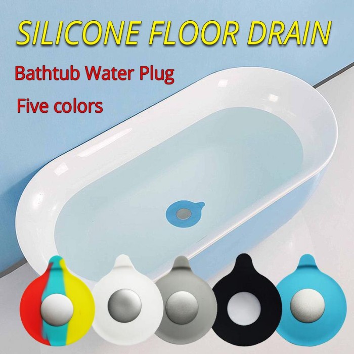 Silicone Floor Drain Mat Bathroom Deodorant Floor Drain Cover Non-slip Bathtub