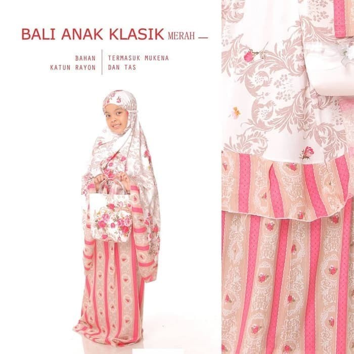 Jual Mukena Bali Anak Shabby Chic 5 - 8 Tahun - Merah