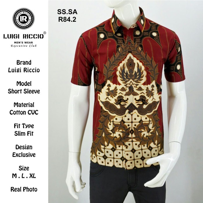 Jual Kemeja Batik Keren Luigi Riccio September 2019 Merah L Jakarta Utara Luigi Riccio Tokopedia