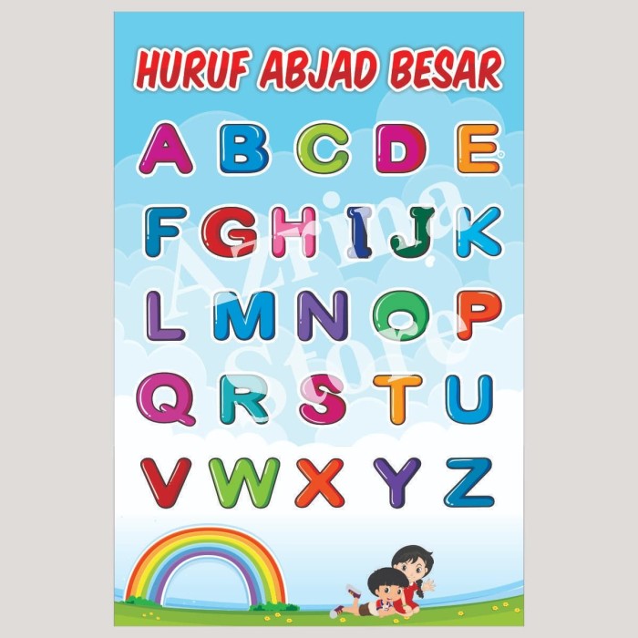 Jual Poster Belajar Anak Tk And Paud Mengenal Huruf Abjad Alfabet Besar