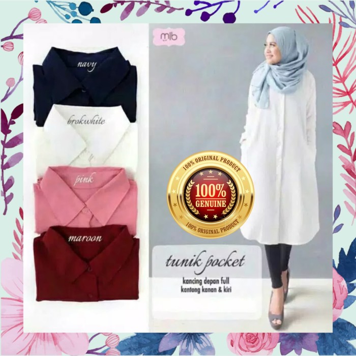 Jual BAJU TUNIK TERBARU Tunik pocket bahan twiscone fit to ...