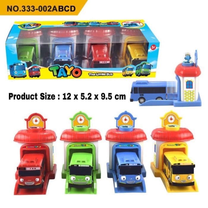 Jual MOBIL TAYO GARASI 4 PCS PELONTAR THE LITTLE BUS TAYO