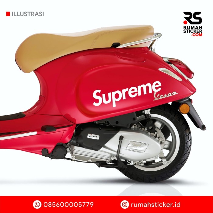 Jual Sticker Stiker  Cutting SUPREME  Vespa Scoopy  Vino 