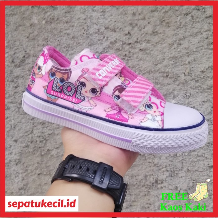 pink velcro converse