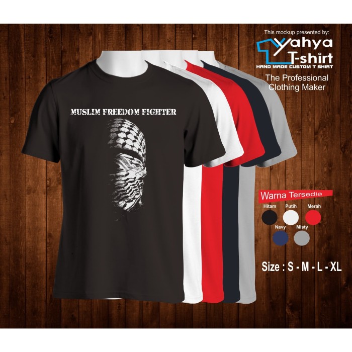 Download Jual Kaos Dakwah Islami Freedom Fighter Kab Cilacap Yahya T Shirt Tokopedia PSD Mockup Templates