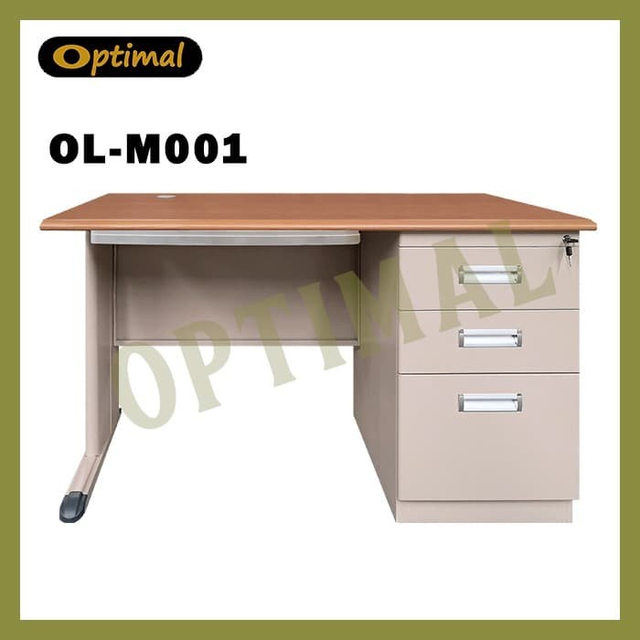 Jual Meja  Kerja  Kantor  1  2 Biro  Plat Besi OL M001 Optimal 