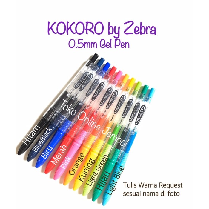 Jual Pulpen KOKORO Zebra Gel Pen 0.5 mm Balpoint Pena Ballpoint