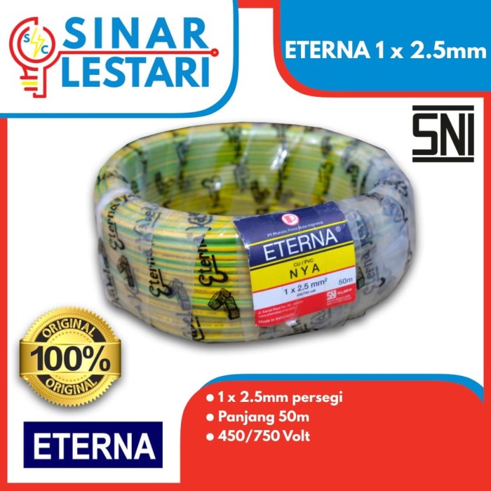 Jual Kabel NYA 2 5mm ETERNA 50m kabel tunggal listrik 1 x Jual Kabel NYA 2 5mm ETERNA 50m kabel tunggal listrik 1 x