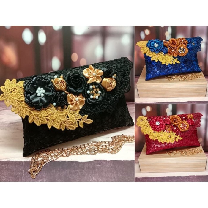 Jual Clutch Dompet Pesta Tas Pesta Anyaman Pandan Full Brokat Lis Gold - Kab. Tasikmalaya - RJ ...
