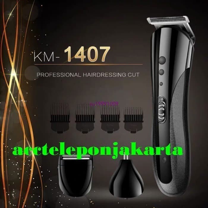 Jual Mesin  Cukur  Kemei  KM 1407 Clipper  3 in1 Alat cukur  