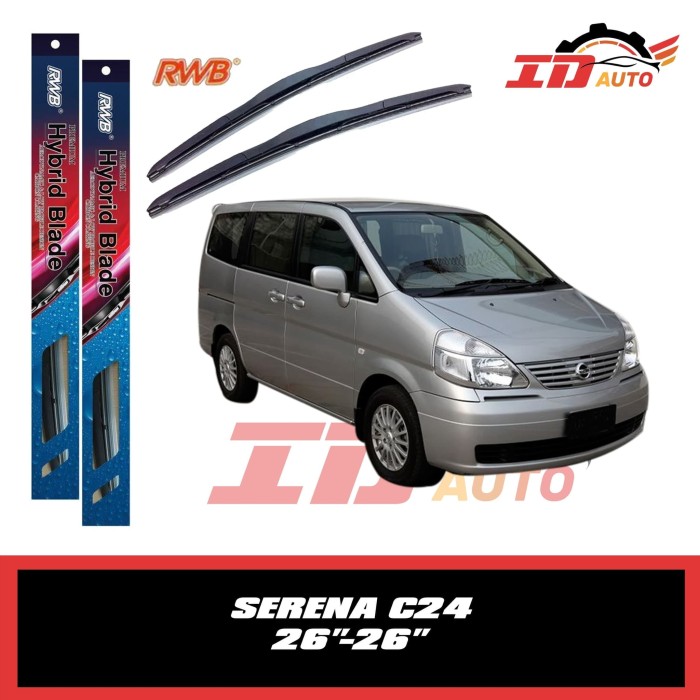 Jual WIPER NISSAN SERENA C24 SET UKURAN 26 DAN 26 MERK RWB