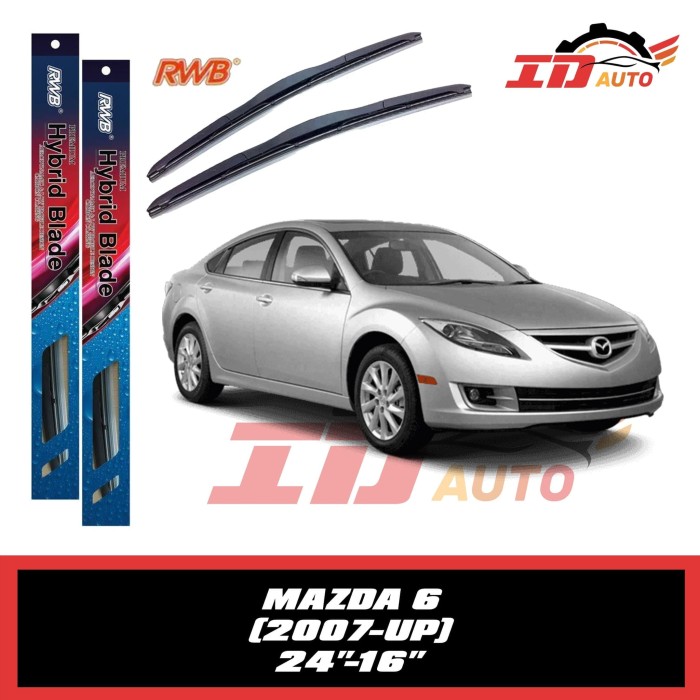 Jual WIPER MAZDA 6 SET 2007-UP UKURAN 24 DAN 16 MERK RWB