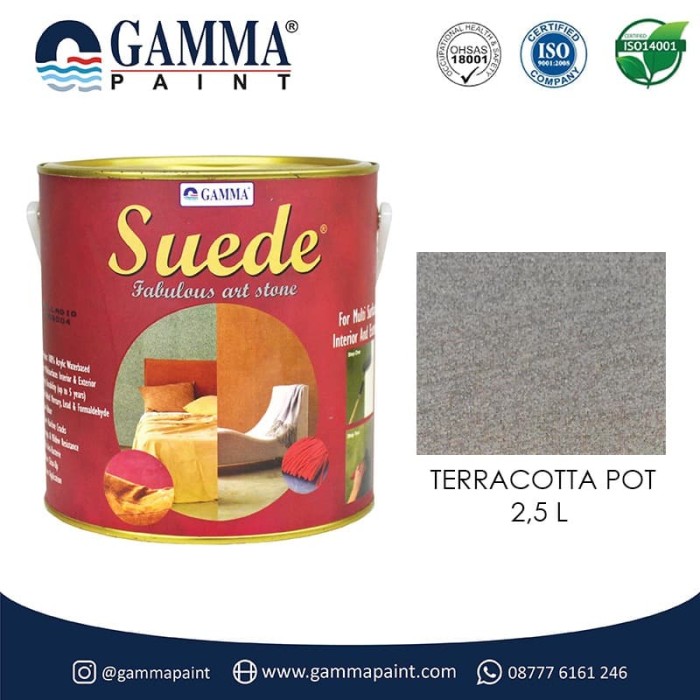 Jual SUEDE Terracotta Pot Cat  tekstur efek butiran 