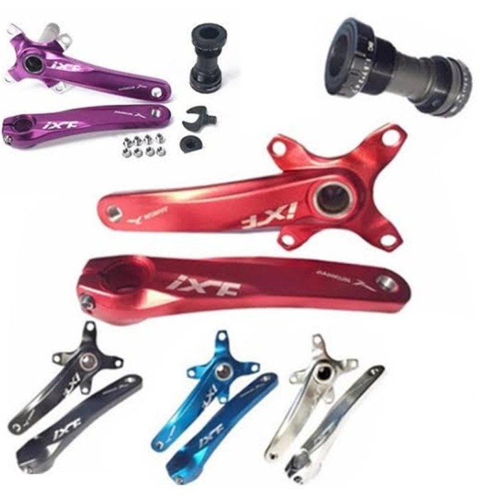 IXF MTB Bike Crank set 170mm Black//Red /& BB Bottom Bracket 104bcd Single Speed
