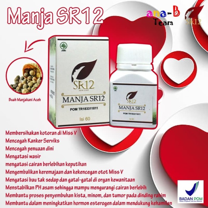 Jual    Obat Herbal Kewanitaan Manjakani Pil SR12 BPOM - Harga Distributor