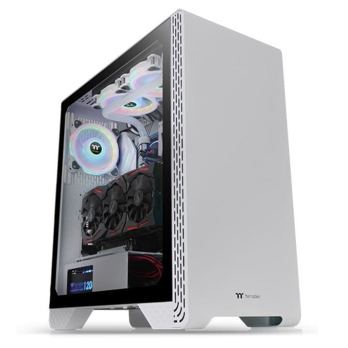 Jual Thermaltake S300 Tempered Glass Snow Edition - Mid 