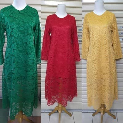 dress warna merah gold