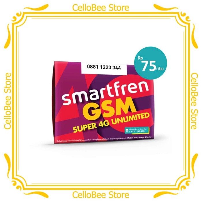 Jual Kartu Perdana Smartfren NOW Super 4G Kuota UNLIMITED ...