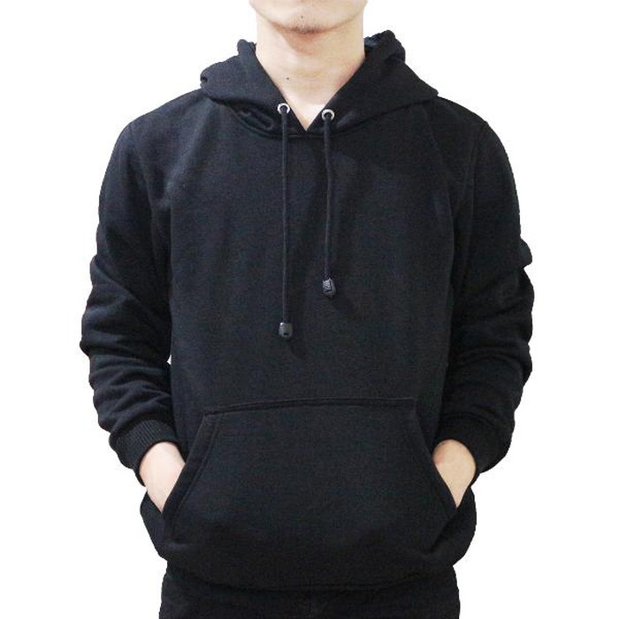 Jual JAKET POLOS HOODIE JUMPER HITAM - Hitam, L - Kab