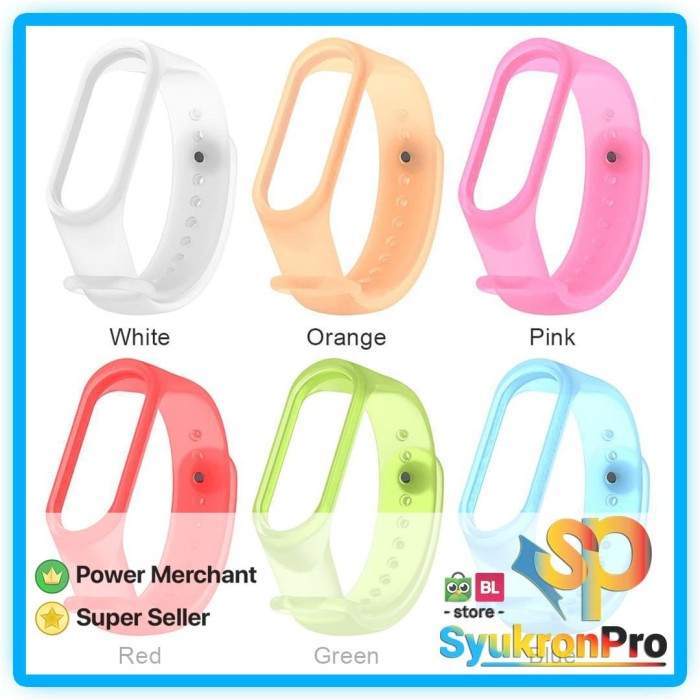 Jual STRAP WARNA XIAOMI MI BAND 4 & 3 TRANSPARENT EDITION