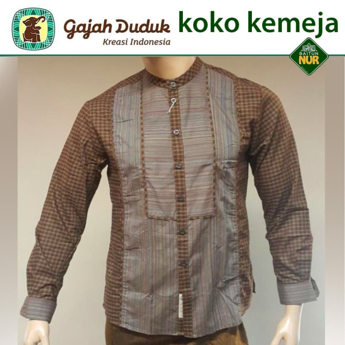 Jual Baju Koko Kemeja Itang Yunaz & Gajah Duduk "Bronze