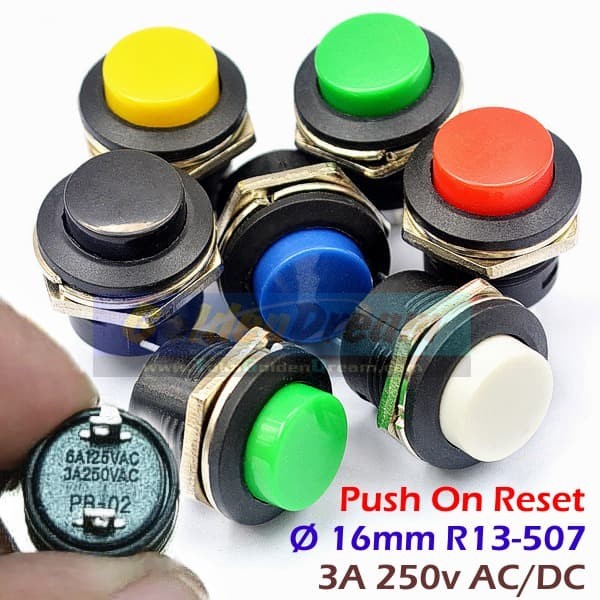 Jual Push On R13 507 16mm Saklar To   mbol Reset Momentary