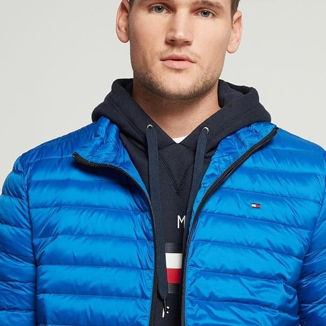tommy hilfiger packable down jacket with hood