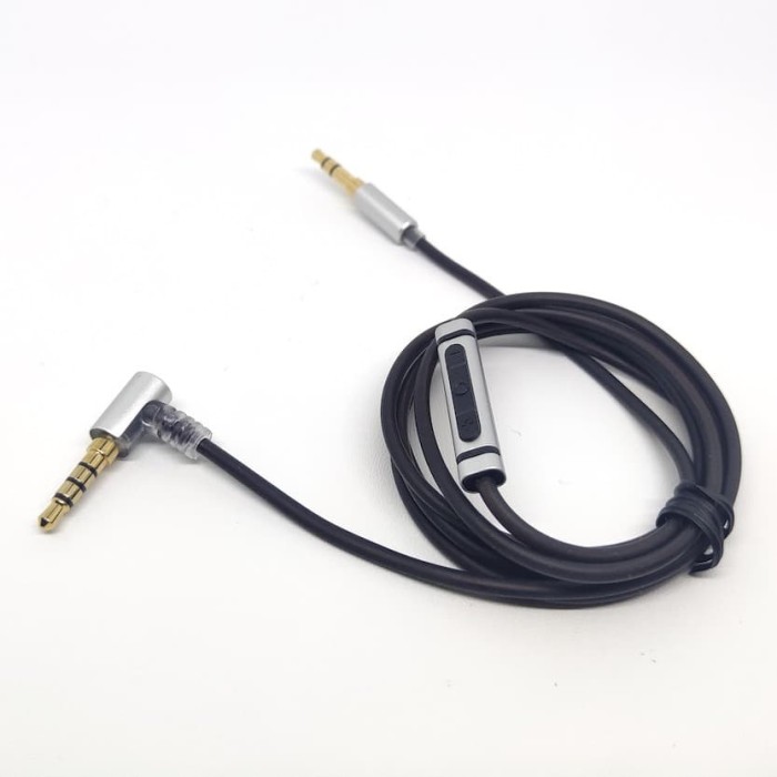 Jual HiFi Premium 3.5mm Aux Headphone Cable With Mic Volume Control