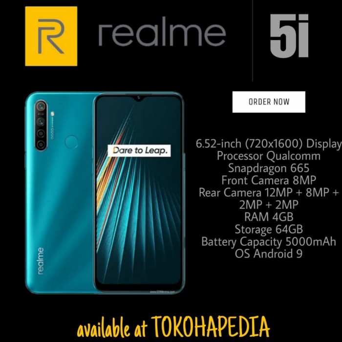 Jual Realme 5i 4 64 Ram 4gb Internal 64gb Garansi Resmi Ram Tiga Giga Jakarta Pusat Tokohapedia Tokopedia