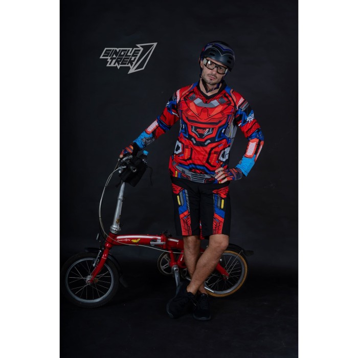 Jual JERSEY  SEPEDA  SCOTT orange LENGAN PANJANG baju sepeda  