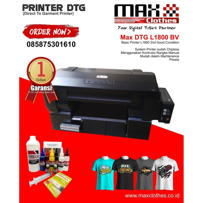 Jual Printer DTG A3+ Epson L1800 Best Value Max Clothes ...