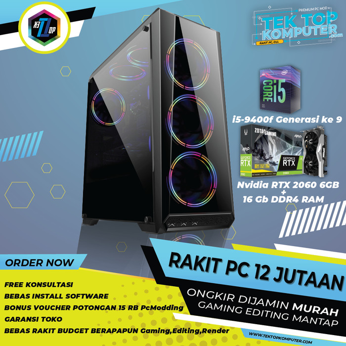 Jual PC RAKITAN EDITING GAMING I5 9400F RTX 2060 16GB DDR4 