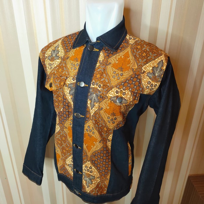 jaket jeans batik